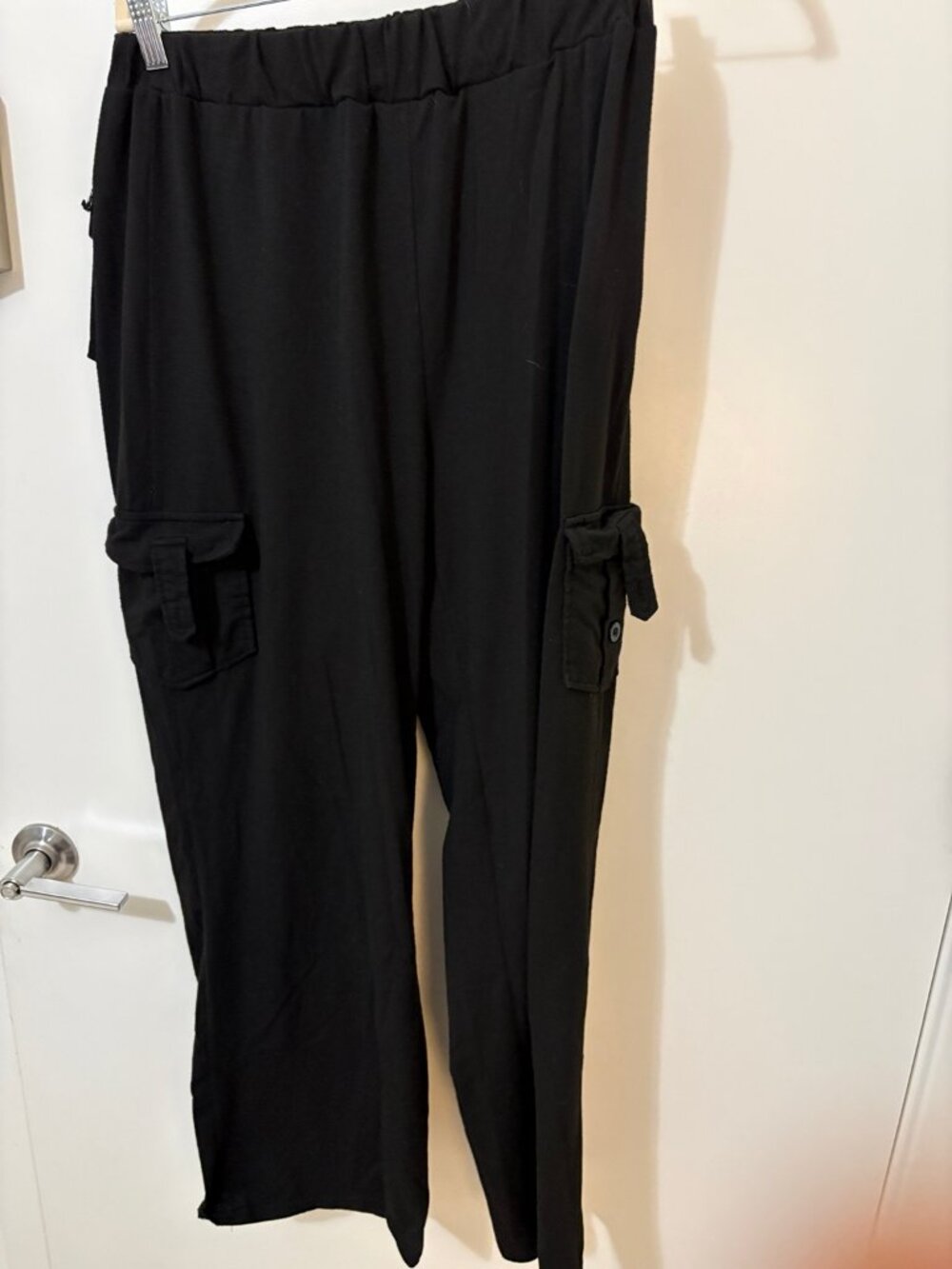 Adorable Black Pull-On Cargo Pants with Utility Pockets